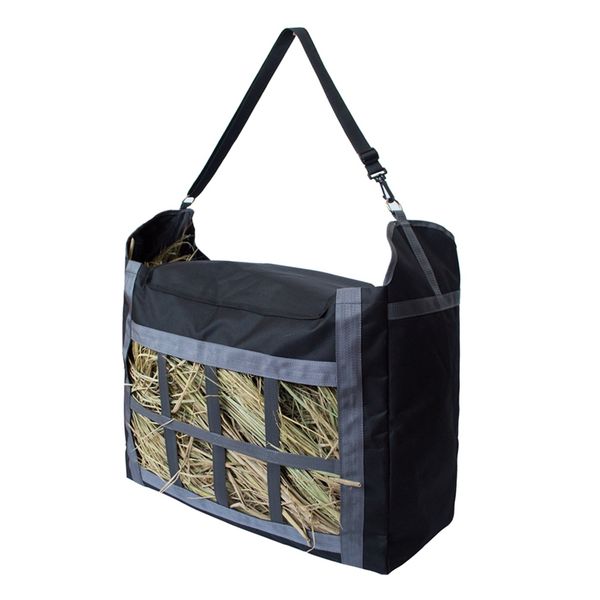 

nylon hay tote bag with adjustable strap large capacity hay pouch bag heavy duty and durable easy to fill and carry