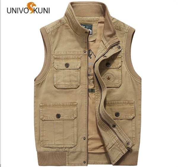

men denim vests many pockets big casual tactical classic autumn winter plus size m-8xl loose male 100% cotton natural h587, Black;white