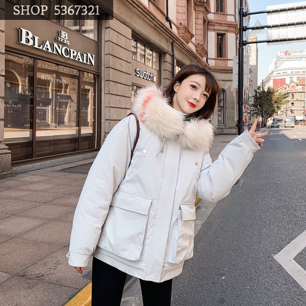 

cotton-padded clothes woman 2019 winter ins bread serve down cotton-padded clothes easy thickening loose coat cotton, Black