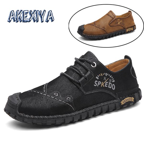 

2020 new mens shoes genuine leather men's casual shoes outdoor comfortable men's moccasins simple design mens style 38-48, Black