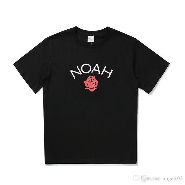

luxury designer mens t-shirt street brand noah rose letter print t-shirt fashion couple outfit summer short tee, White;black