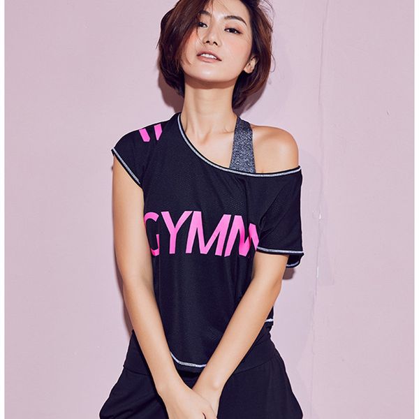 

women gym t-shirt yoga sport t shirt quick dry fitness sportswear yoga shirt sports jerseys, White;red