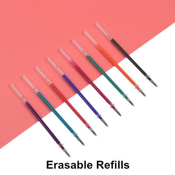 

baikingift 10pcs office signature gel pen refill magic erasable pen accessories 0.5mm 8color ink writing tools material escolar