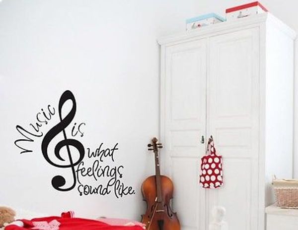 

music marks what feelings sound like-vinyl wall decal sticker music , musical wall art decoration