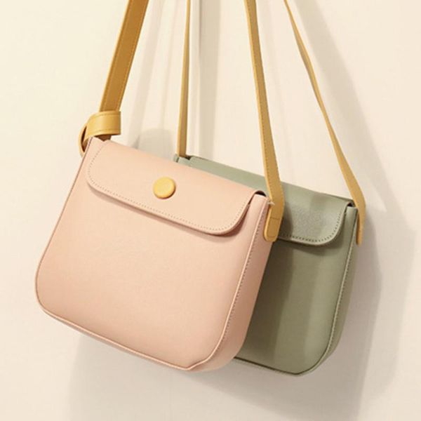 

women solid color messenger bag soft pu leather simple diagonal crossbody bags for women lady hasp handbag purse bolsa feminina