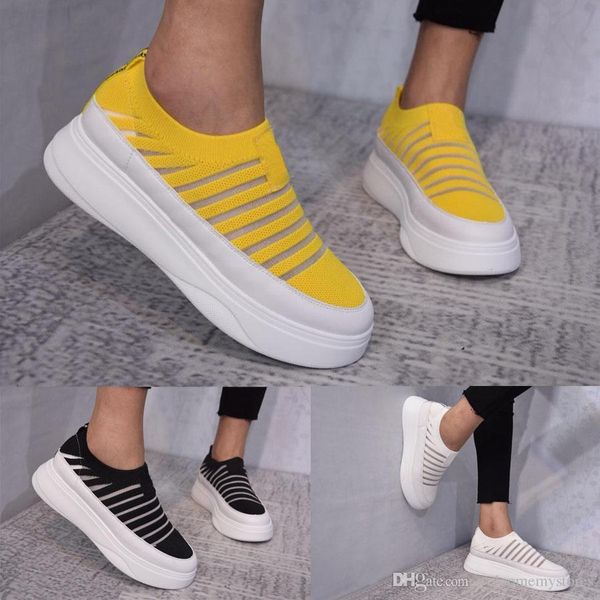 

women 19ss elevator flat outdoor shoes extaball w yellow white black breathable socks shoes baskets de marque size 36-39