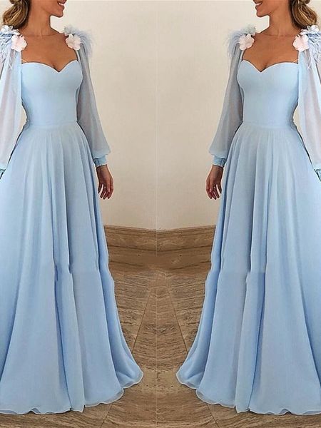 

light blue see through nude tulle neckline evening gowns long sleeve party dress for special occations custom made, Black;red