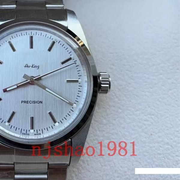 

luxury wristwatch 1965 years vintage air king stainless steel mechanical automatic men mens watch watches wristwatches, Slivery;brown