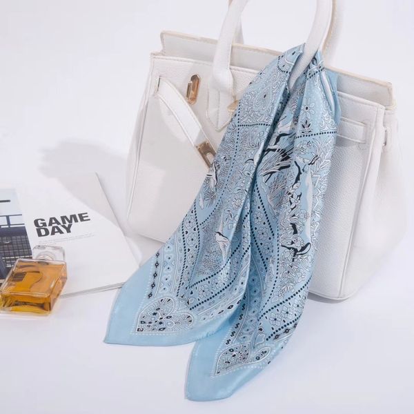 

gorgeous square 100% real mulberry silk scarf silk satin neckerchiefs factory sale mixed 20 pcs/lot #4100, Blue;gray