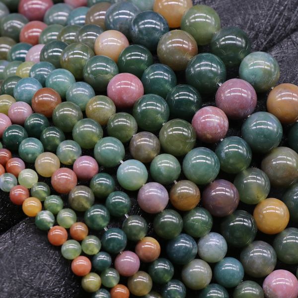 

6/8/10/12mm natural indian coloured jade stone beads for jewelry making round loose stone beads diy bracelet 15'', Black