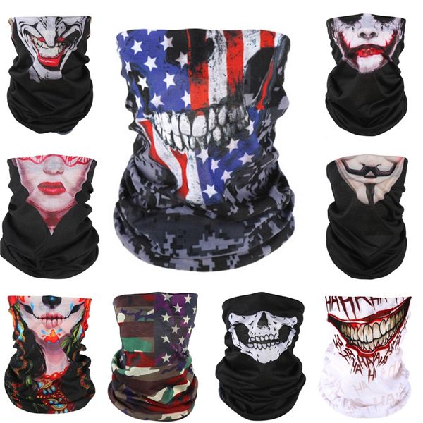 

nktqp summer cycling bicycle mask ride running skull scarf anti-uv headwear face bandana sports fishing magic er mask skull scarf#728, Blue;black