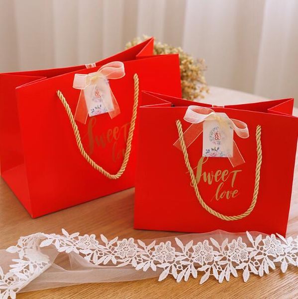 

20pcs red chinese style sweet love paper chocolate bag party supplies gift bag makeups hand bags wedding favors candy boxes