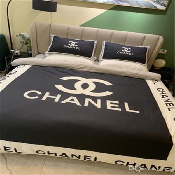 

new luxury classic style letter pattern bedding sets sateen cotton solid color bedding set soft bedding supplies