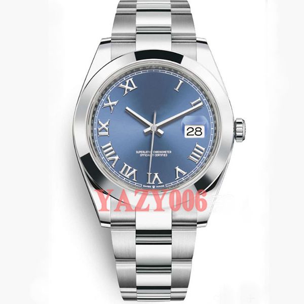 

мужские часы datejust нержавеющей стали группа серый baton 41мм smooth мужчины автоматические механические montre de luxe смотреть сапфир ча, Slivery;brown