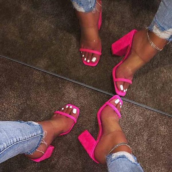 

women summer slippers sandals 2020 high heels shoes female slipper beading shoes transparent unique party dress, Black