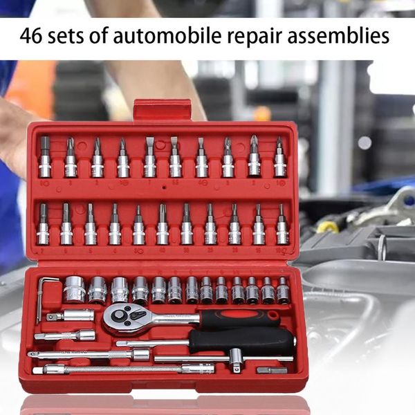 

car repair tool socket set hardware tool kit for car auto repairing torque ratchet wrench set 46pcs