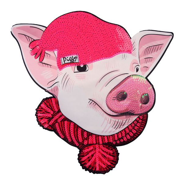 

printed pigs patches for jackets,printing animals badges appliques for jeans,cartoon patches for clothing a52, Black