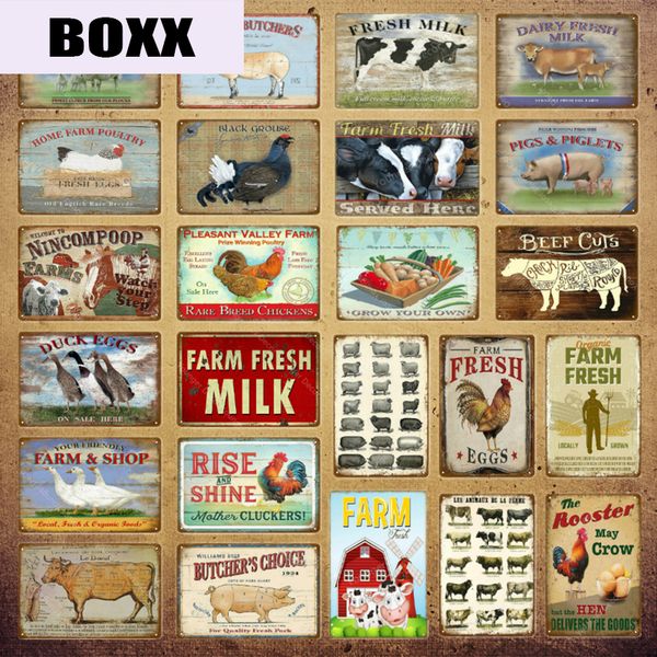 

семья мясников жестяные знаки говядина режет утиные яйца шерсть старинные металлические таблички фермерский дом фермерский магазин декор сте