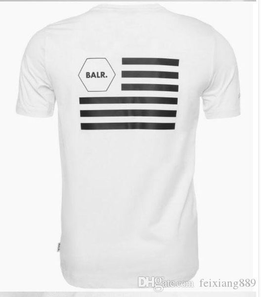

men t shirt brand clothing stripe tee shirt balred letter printing cotton euro size t-shirt fitness balr tshirt, White;black