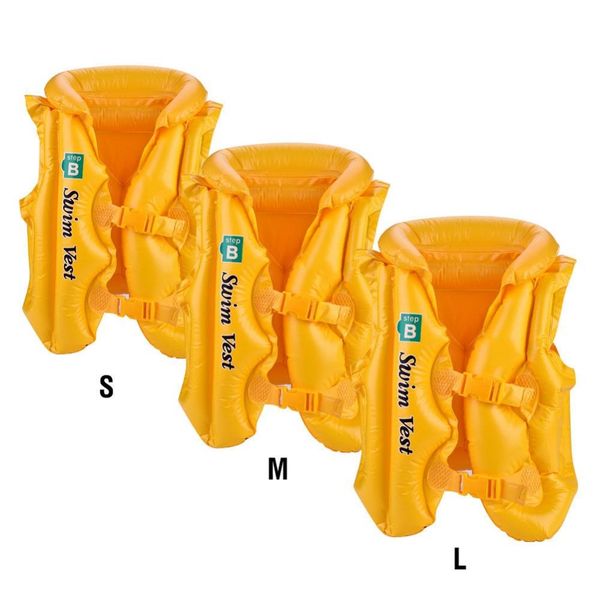

3 colors summer children inflatable swimming life jacket buoyancy safety jackets boating drifting lifesaving vest life waistcoat