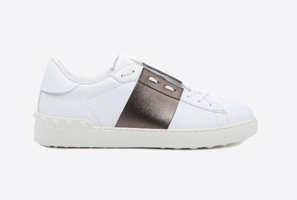 

2019 women men luxury weaving leather patchwork trendy shoes rivets flats shoes studded sports skateboarding tennis comfort casual shoes, Black