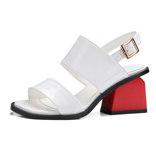 

new fashion summer genuine leather gladiator sandals shoes high heels open toe shoes woman dress party sandals, Black