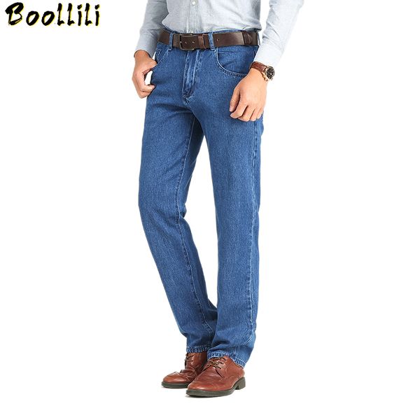 

new skinny jeans men business cotton spring autumn classic brand straight slim fit denim pants for male casual overalls mens, Blue