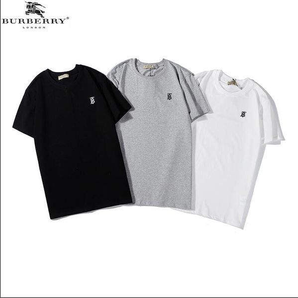 

2019 summer fashion designers men's shirt t-shirt letter embroidery t-shirt men's brand short-sleeved t-shirt women's shirt-0, White