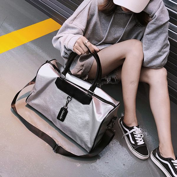

fitness bag sports travel bag 2019 new travel backpack pu men and women couples hand-held one-shoulder slash
