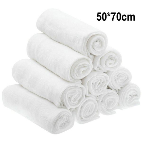 

1 pcs white muslin 100% cotton baby cloths nappy inserts bibs 50x70 cm