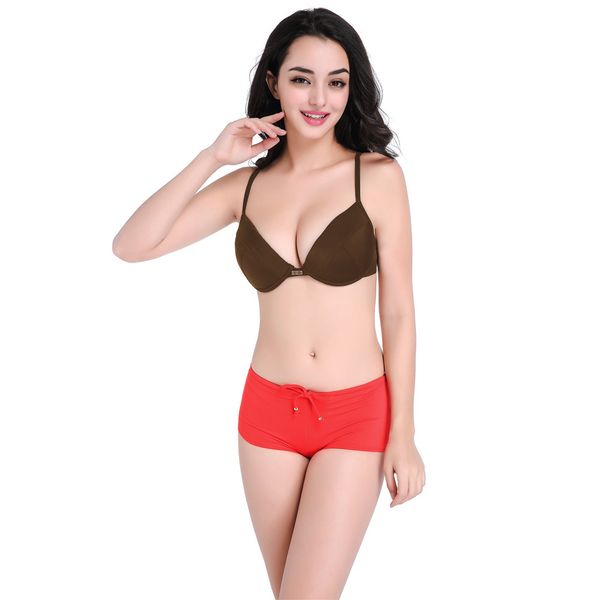 

women's push-up v neck bikini high cut cheeky bottom 2 piece bikini set swimsuits, White;black