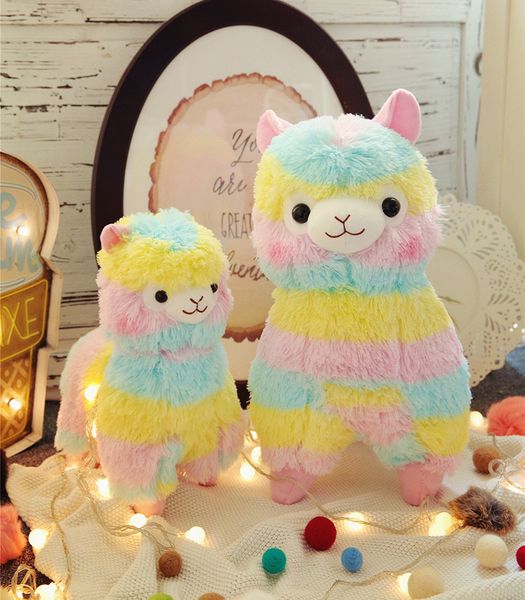 

sunma 15cm cute rainbow alpacasso kawaii alpaca llama arpakasso soft plush toy doll stuffed animals boy girl birthday gift