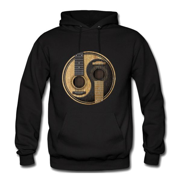 

acoustic guitars yin yang autumn winter 3d print sweatshirt deadpool hoodie men anime pullover coat hoodies, Black