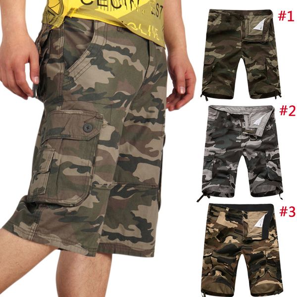 

newly fashion summer men shorts cargo camo casual baggy tactical army camouflage short pants trousers vk-ing, White;black