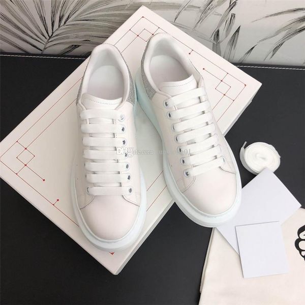 

silver diamond shoe tail platform plate-forme luxury designer mens and womens fashion vintage designer shoes highest version white shoes, Black