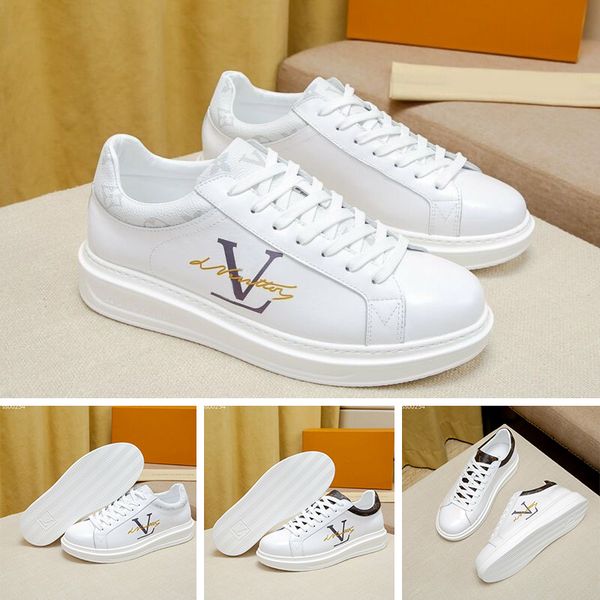 

designer shoe fashion luxury men outdoor leather lace up platform casual shoes sneakers white black casual shoes size 39-44