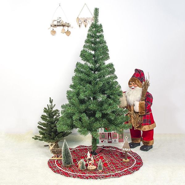 

nice 100cm cloth plaid snowflake christmas tree skirt floor mat cover ornaments home party restaurant decoration