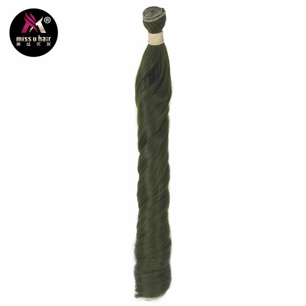 

miss u hair 110g synthetic long curly hair extensions weave weft diy doll raw material, Black