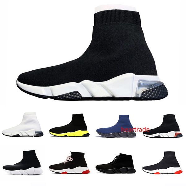 

2020 graffiti clear sole lace-up designer casual sock shoes speed trainer paris black red triple black fashion socks outdoor sports sneaker