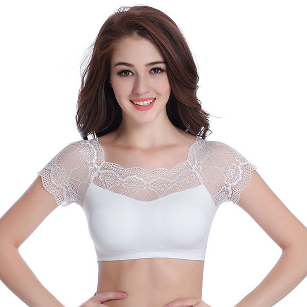 

girls lace floral bralette bralet bra bustier crop cami unpadded tank vest belly dance 4 colors elastic fit a b c d cup, Black;red