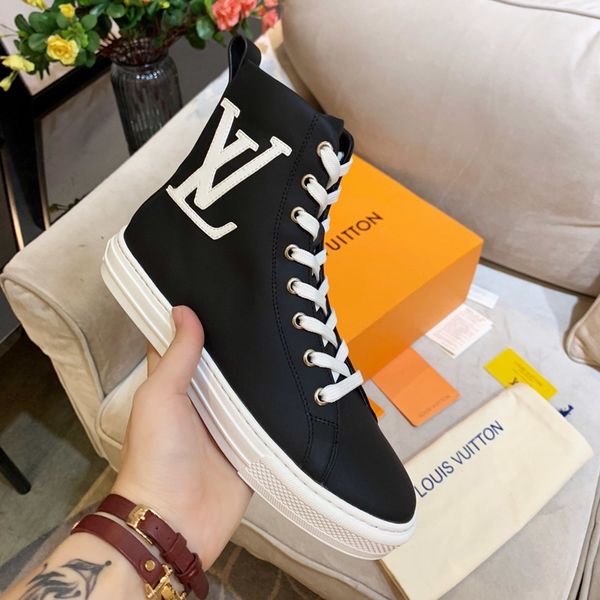

air-7 french brand womens luxuries shoes with calfskin leather sneaker casual shoes fashion booties basketball shoes with box ing, Black