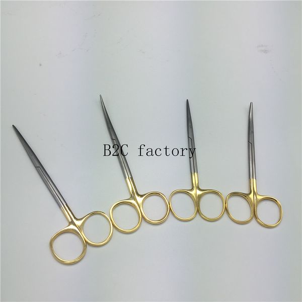 

gold handle blunt scissors cosmetic plastic surgery instrument double eyelid tool ophthalmic operating scissors 12.5/14