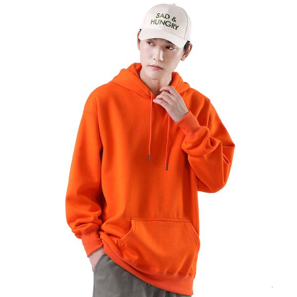 

2019 new autumn and winter white sanitary clothes customized printed logo plush hat sanitary clothes in male pure color, Black