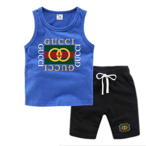 

brand logo luxury designer kids clothing sets summer baby clothes print for boys outfits toddler fashion t-shirt shorts children suits ad08, White