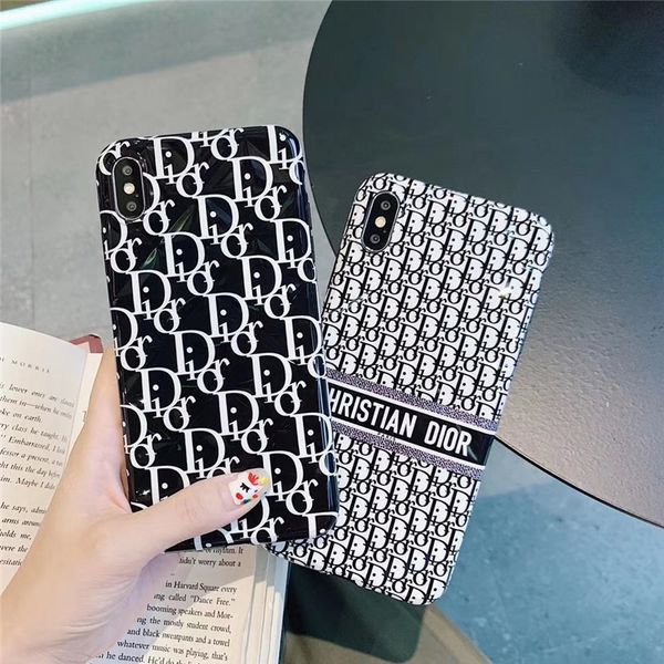 

one piece luxury phone case for iphone 6s 7 8 p x xs fashion word with solid rhombus designer phone case back cover