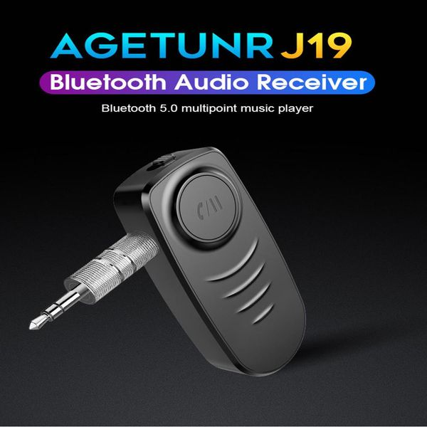 

3.5mm jack car kit wireless bluetooth 5.0 receiver aux audio stereo music hands-calling car adapter for speaker #903