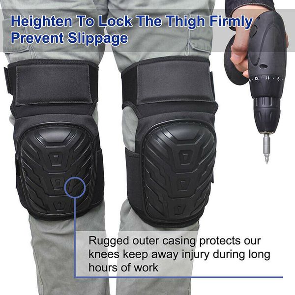 

durable adjustable knee pads garden work knee pads with gel padding provide good resistance and cushioning, Black;gray