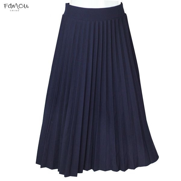 

Women Skirts High Quality Spring Autumn Summer Style Womens Pleated Length Skirt Breathble Hot Fashion Solid Thick