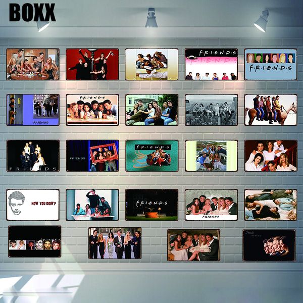 

друзья классический телевизор жестяная вывеска металлическая пластина железный настенная живопись музыка ktv бар кофе дома декор стены искус