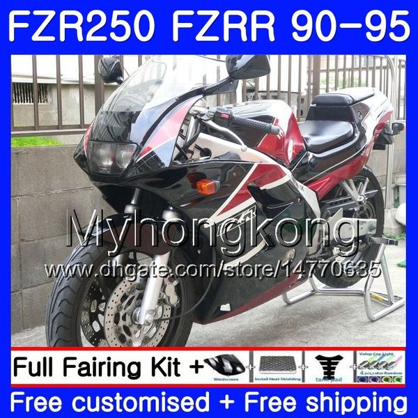 FZRR Per YAMAHA FZR-250 FZR 250R FZR250 90 91 92 93 94 95 250HM.1 nero di fabbrica FZR 250 FZR250R 1990 1991 1992 1993 1994 Kit carenatura 1995